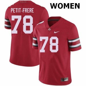 NCAA Ohio State Buckeyes Women's #78 Nicholas Petit-Frere Red Nike Football College Jersey UKT5145FP